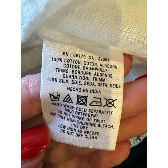 Anthropologie Moulinette Soeurs Dress Women 2 Blue Embroidered Strapless Elysian - Picture 12 of 12